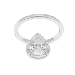Bague en argent rhodié et oxydes de zirconium 