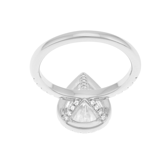 Bague en argent rhodié et oxydes de zirconium 