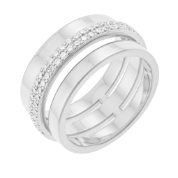 Bague en argent rhodié et oxydes de zirconium
