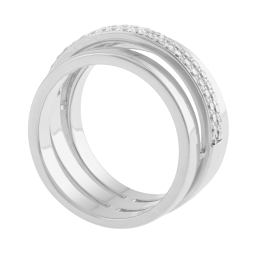 Bague en argent rhodié et oxydes de zirconium