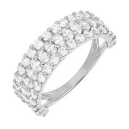 Bague en argent rhodié et oxydes de zirconium