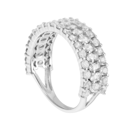 Bague en argent rhodié et oxydes de zirconium