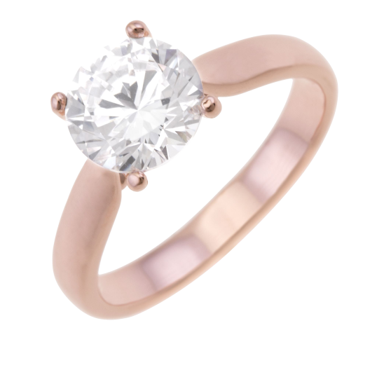 Bague en bronze plaqué or rose et oxyde de zirconium