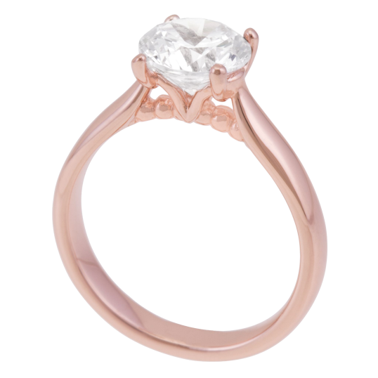 Bague en bronze plaqué or rose et oxyde de zirconium