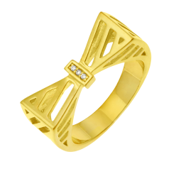 Bague en argent doré et oxydes de zirconium