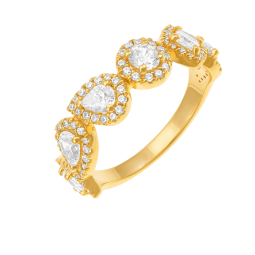 Bague en argent doré et oxydes de zirconium