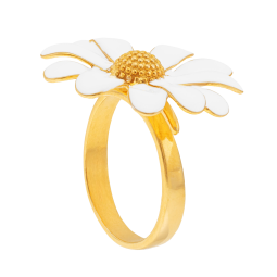 Bague en argent doré et laque 