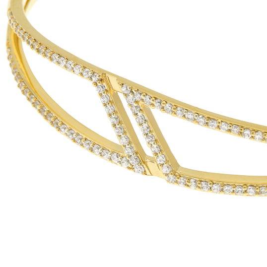 Bracelet en plaqué or, oxydes de zirconium