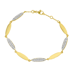 Bracelet plaqué or et rhodié, oxydes de zirconiium
