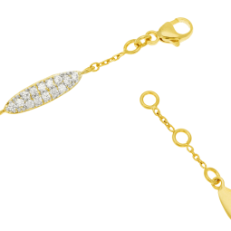 Bracelet plaqué or et rhodié, oxydes de zirconiium