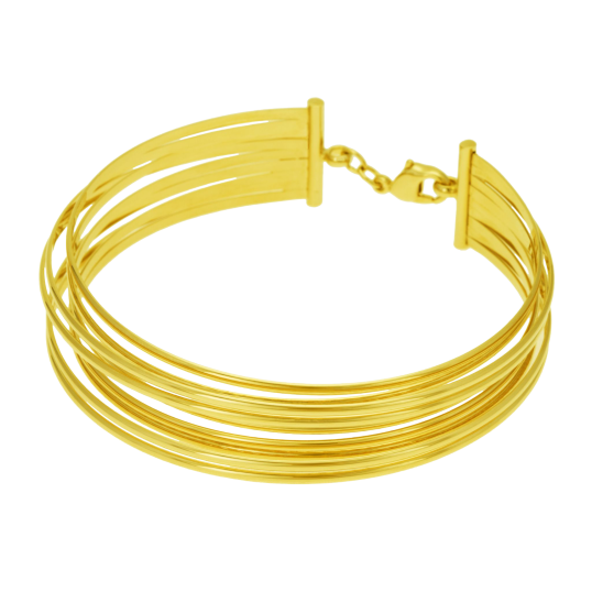 Bracelet en plaqué or, jonc multifils