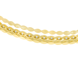 Bracelet jonc en plaqué or et oxydes de zirconium