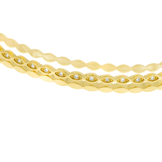 Bracelet jonc en plaqué or et oxydes de zirconium