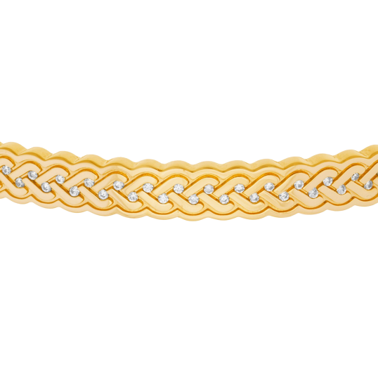 Bracelet jonc en plaqué or et oxydes de zirconium