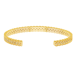 Bracelet jonc en plaqué or et oxydes de zirconium