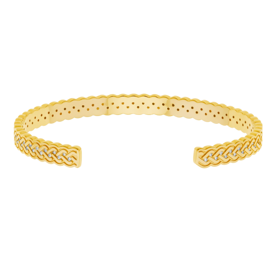 Bracelet jonc en plaqué or et oxydes de zirconium