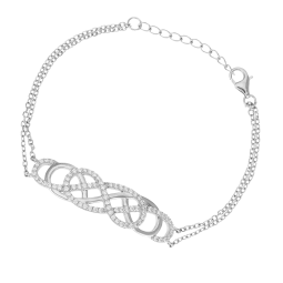 Bracelet en argent rhodié et oxydes de zirconium
