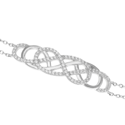 Bracelet en argent rhodié et oxydes de zirconium