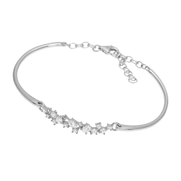 Bracelet en argent rhodié et oxydes zirconium