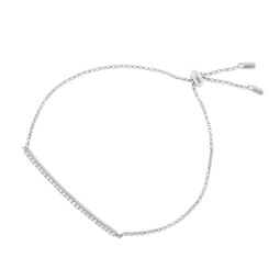Bracelet en argent rhodié et oxydes de zirconium,  fermoir coulissant intérieur silicone
