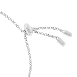 Bracelet en argent rhodié et oxydes de zirconium,  fermoir coulissant intérieur silicone