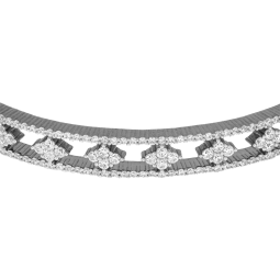 Bracelet jonc en argent rhodié anthracite, oxydes de zirconium