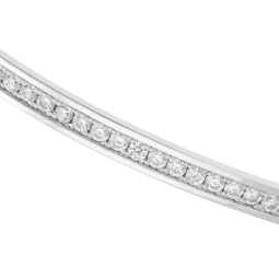 Bracelet jonc en argent rhodié, oxydes de zirconium