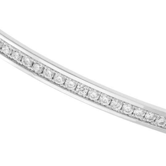 Bracelet jonc en argent rhodié, oxydes de zirconium