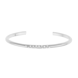 Bracelet jonc en argent rhodié et oxydes de zirconium