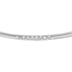 Bracelet jonc en argent rhodié et oxydes de zirconium