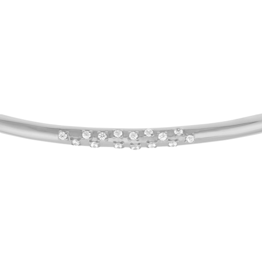 Bracelet jonc en argent rhodié et oxydes de zirconium