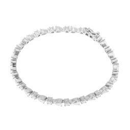 Bracelet en argent rhodié et oxydes de zirconium