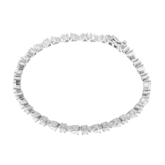 Bracelet en argent rhodié et oxydes de zirconium