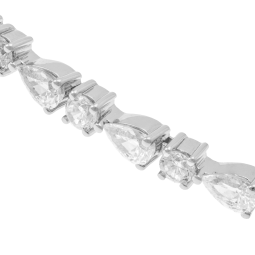 Bracelet en argent rhodié et oxydes de zirconium
