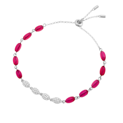 Bracelet en argent rhodié et oxydes de zirconium