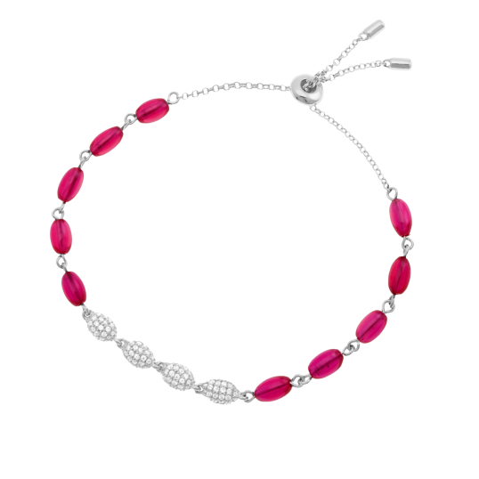 Bracelet en argent rhodié et oxydes de zirconium