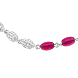 Bracelet en argent rhodié et oxydes de zirconium