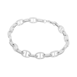 Bracelet en argent rhodié et oxydes de zirconium