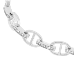 Bracelet en argent rhodié et oxydes de zirconium