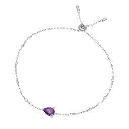 Bracelet en argent rhodié et oxydes de zirconium