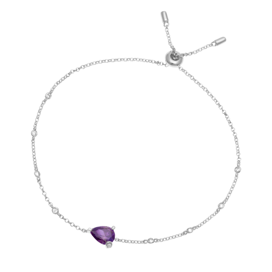 Bracelet en argent rhodié et oxydes de zirconium