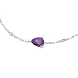 Bracelet en argent rhodié et oxydes de zirconium