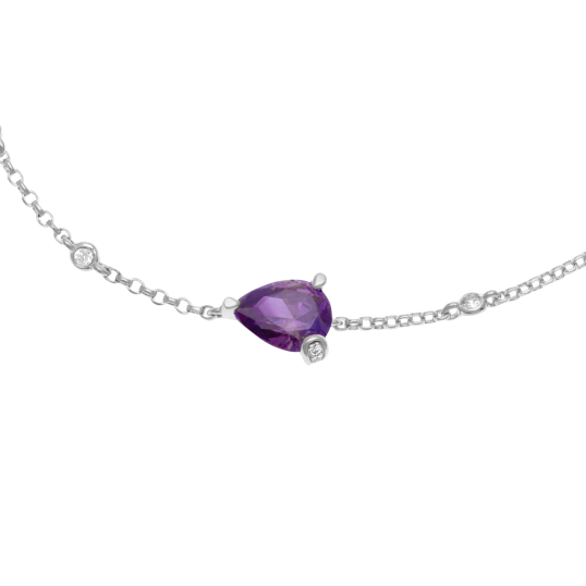 Bracelet en argent rhodié et oxydes de zirconium