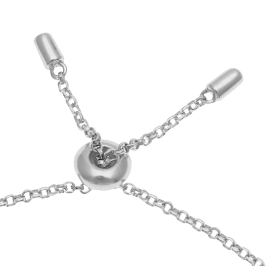 Bracelet en argent rhodié et oxydes de zirconium