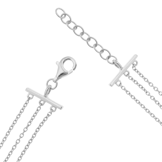 Bracelet en argent rhodié, verre et laque Bracelet en argent rhodié, verre et laque