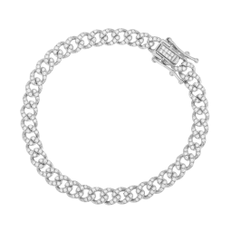 Bracelet en argent rhodie et oxydes de zirconium