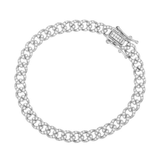 Bracelet en argent rhodie et oxydes de zirconium