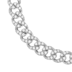 Bracelet en argent rhodie et oxydes de zirconium