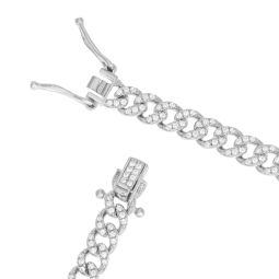 Bracelet en argent rhodie et oxydes de zirconium
