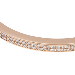 Bracelet jonc bronze plaqué or rose et oxydes de zirconium